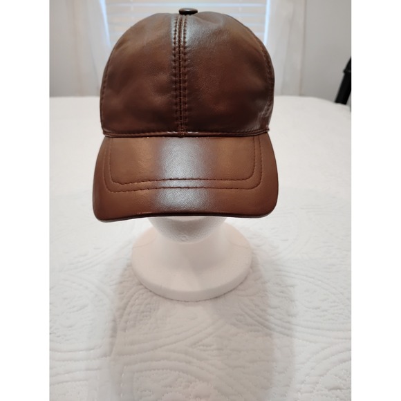 Other - Adjustable Brown Leather Cap